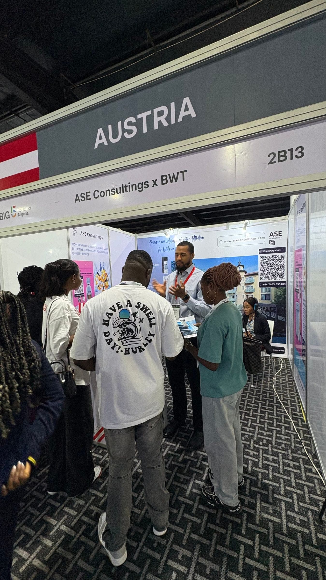 Visitors crowding the ASE Consultings x BWT stand