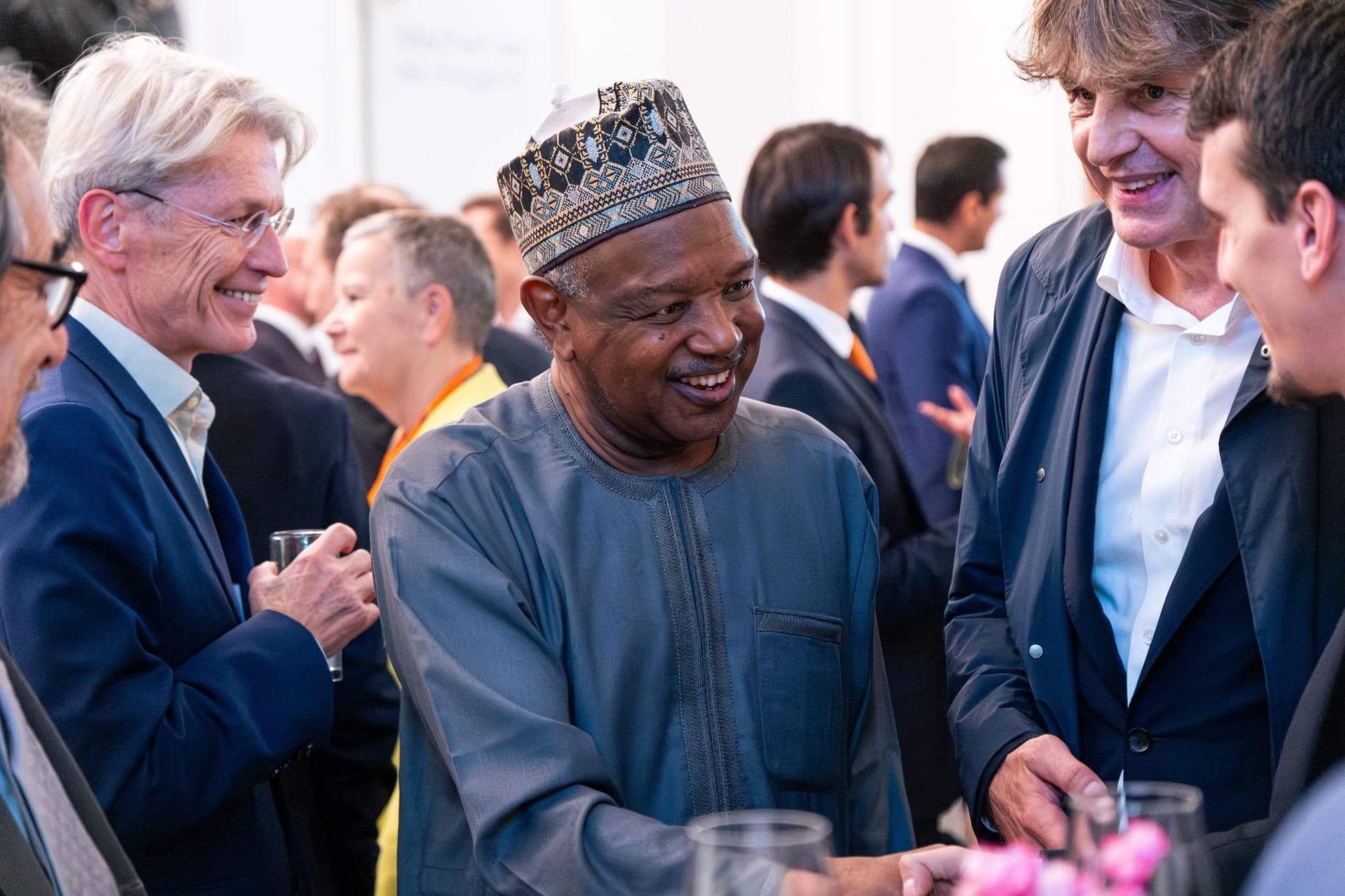 The Minister in conversation with guests at the evening reception